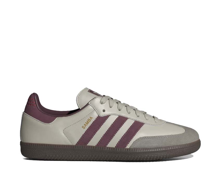 Adidas Samba OG Putty Grey / Maroon - Gold Metallic ID1482