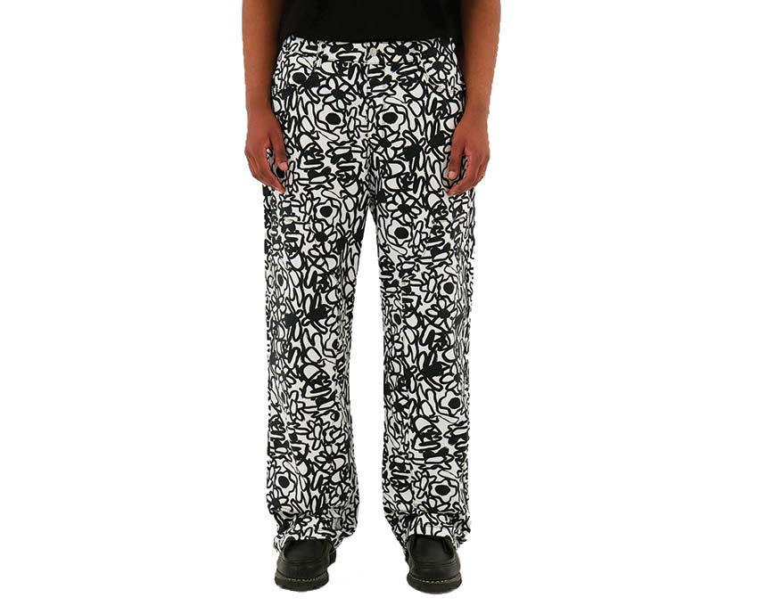 Arte Allover Flowers Pants White / Black AW24-044P