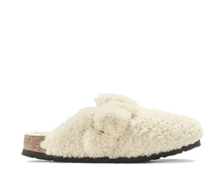 Birkenstock Boston Big Buckle Fur Eggshell 1025664