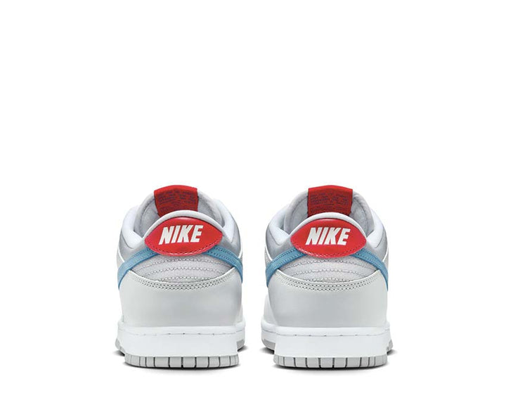 Nike Dunk Low Qs Mtlc Silver / Aegean Storm - Neutral Grey - Flt Silver - Gym Red HF0391-001