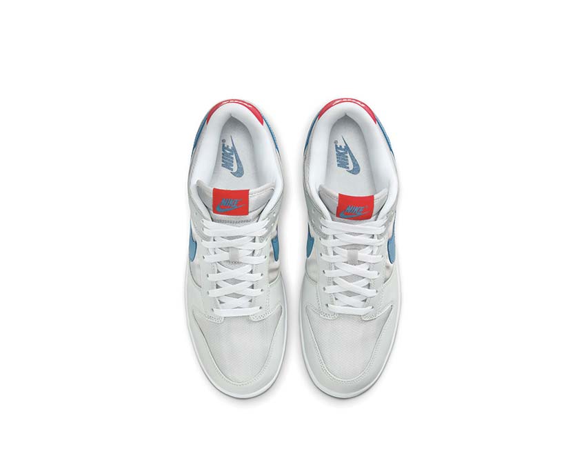 Nike Dunk Low Qs Mtlc Silver / Aegean Storm - Neutral Grey - Flt Silver - Gym Red HF0391-001