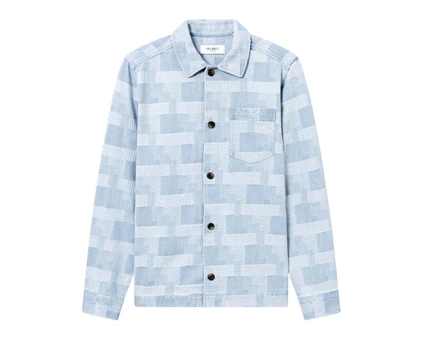 Les Deux Layton Denim Jacquard Overshirt