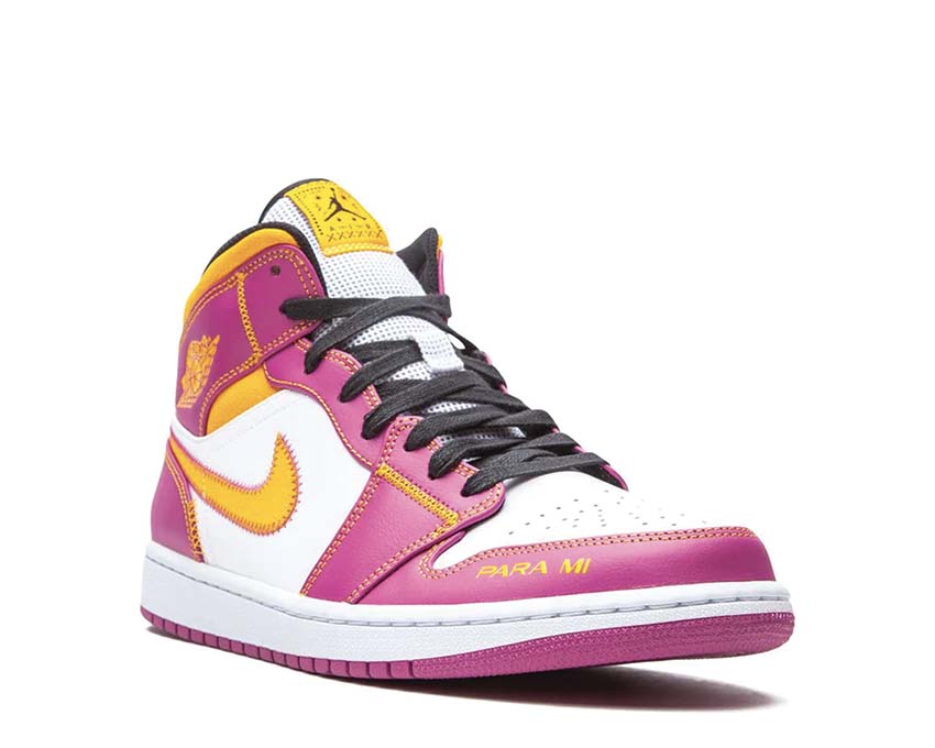 Air Jordan 1 Mid White / Fuchsia - Orange - Black DC0350-100