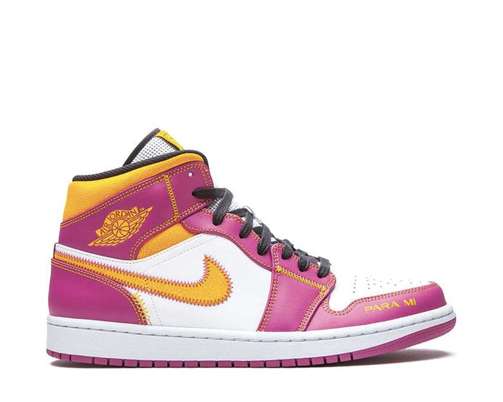 Air Jordan 1 Mid White / Fuchsia - Orange - Black DC0350-100