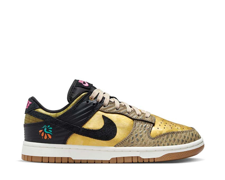 Nike Dunk Low Premium Black / Khaki - Metallic Gold - Medium Ash FQ8148-010