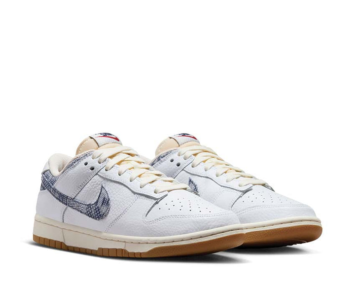 Nike Dunk Low White / Midnight Navy - Gym Red - Sail FN6881-100