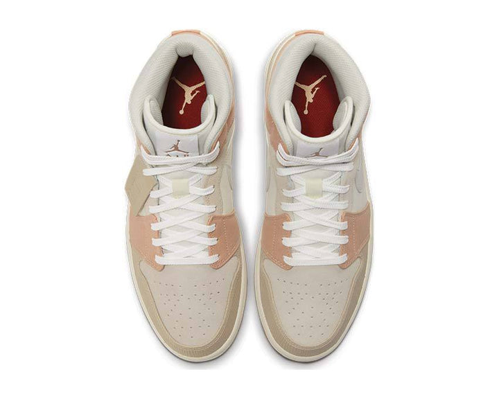 Air Jordan 1 Mid Sail / Light Bone - String - Shimmer CV3044-100