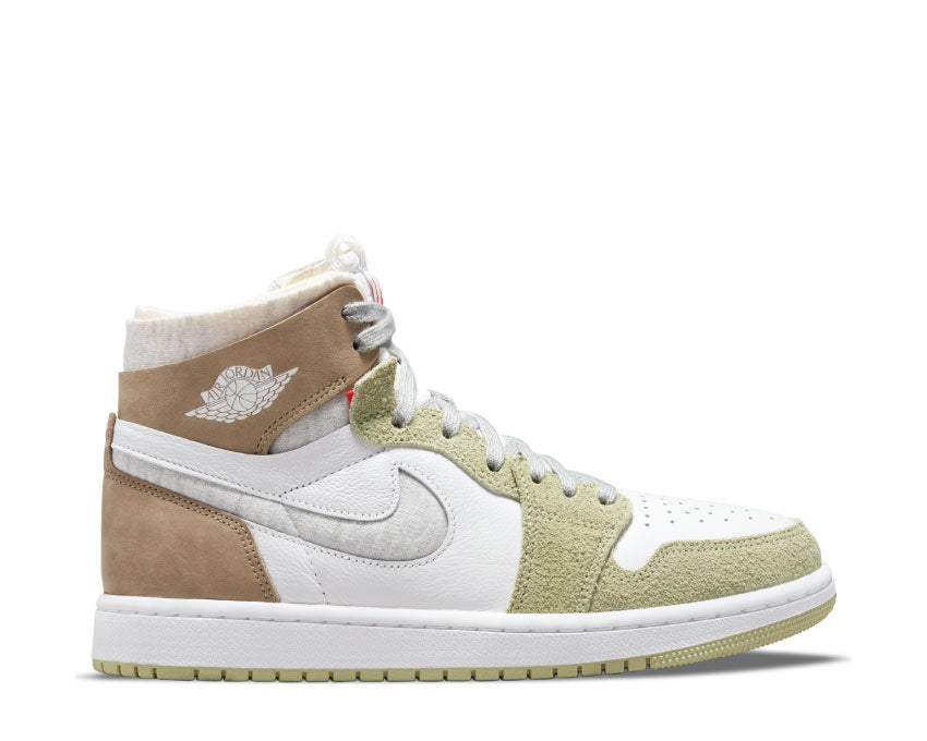 Air Jordan 1 Zoom Air Comfort White / Grey Heather - Olive Aura - Khaki CT0979-102