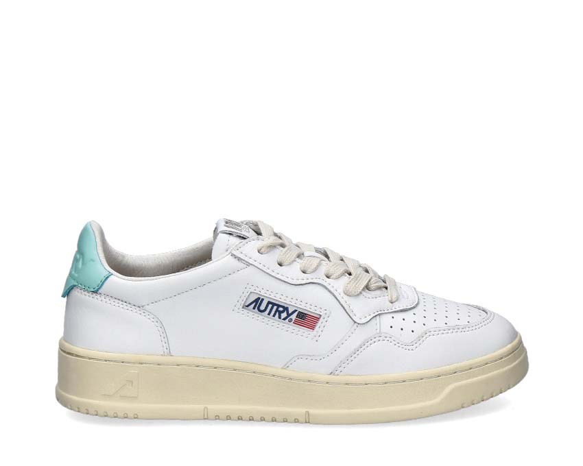 Autry Medalist Low Leat / White / Turquoise AULWLL49