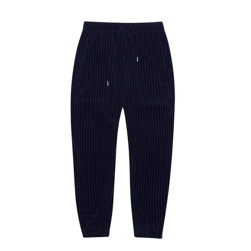 HAN KJØBENHAVN Track Pants Navy Pinstripe Velour