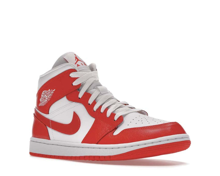 Jordan 1 Mid White / White - Habanero Red BQ6472-116