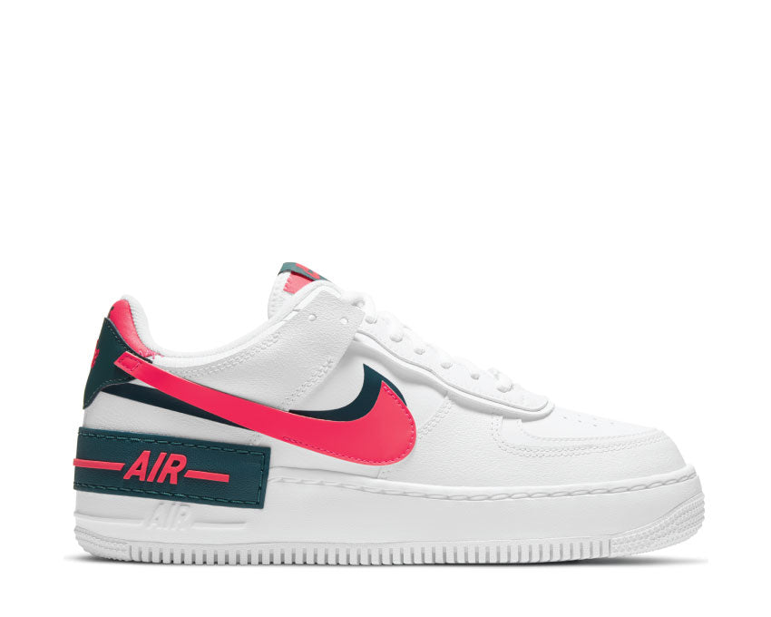 Nike Air Force 1 Shadow White / Dark Teal Green - Solar Red - White DB3902-100